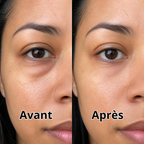 Avant après masseur oculaire LED : réduction des poches et des cernes sous les yeux